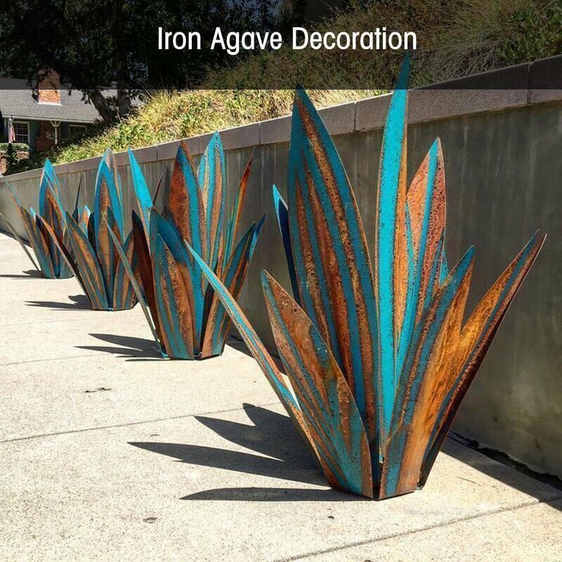 Agavenpflanze Aus Metall Als Dekoration, Wohnaccessoire, Eisendekoration, Gartendekoration, 27 Cm X 27 Cm