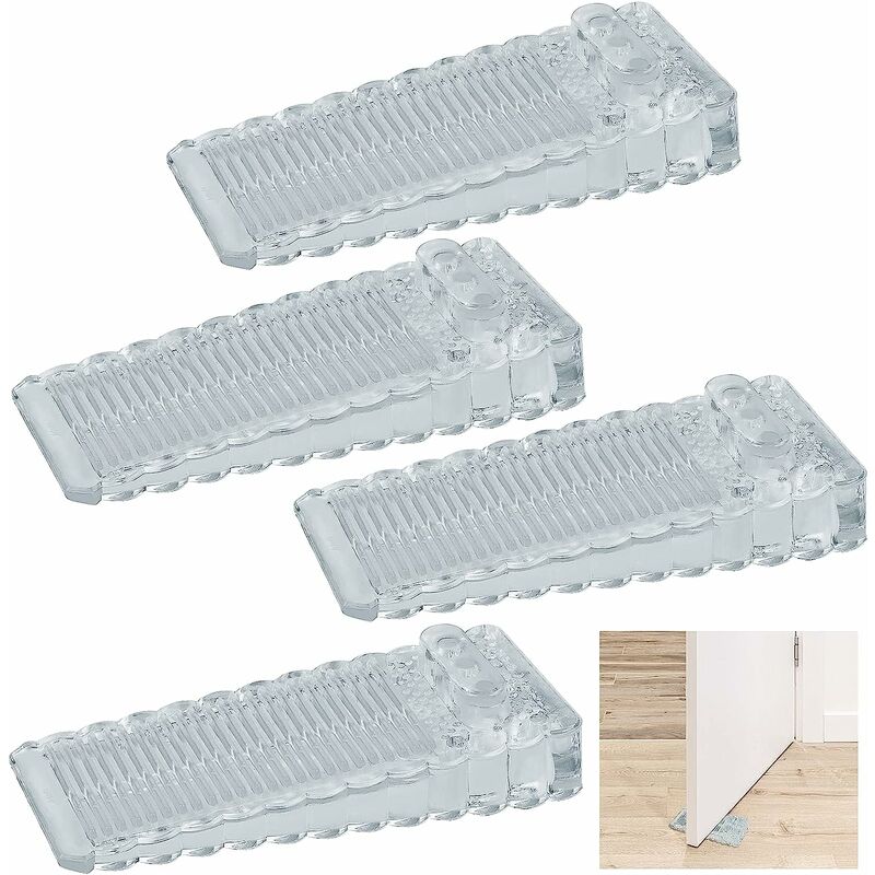 Türstopper Aus Gummi, 4 Stück Türkeile Aus Gummi, Höhenverstellbare, Rutschfeste Türkeile, Fensterstopper Für Badezimmertüren, Balkone, Kinderzimmerfenster (