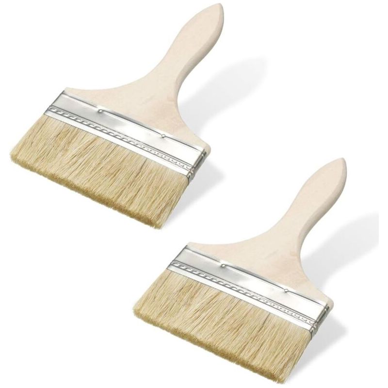 – Set Mit 2 Seidenpinseln (133 Mm) – Flachpinsel Zum Lasieren Und Lackieren – Professionelle Malergebnisse – Leicht Zu Reinigen