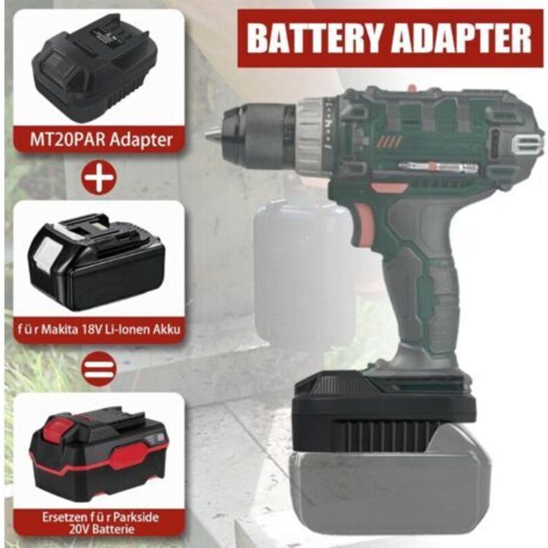 Mt20par Akkuadapter Für Makita- Und Parkside-elektrowerkzeugakkus (konverter Für Makita 18v Bl1860 Bl1850 Li-ion-akkus Auf Parkside 20v-elektrowerkzeug) Xteam