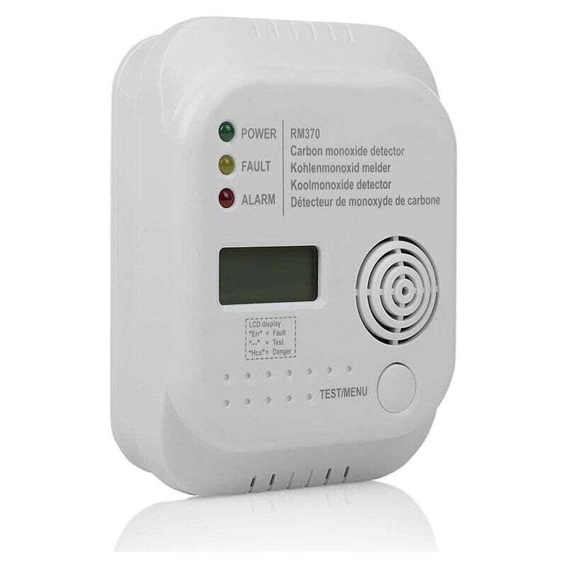 Intelligenter Kohlenmonoxidmelder Mit Lcd-bildschirm, 85 Db Alarm, Für Räume Von 20 Bis 40 M², Einfache Installation - Rm370