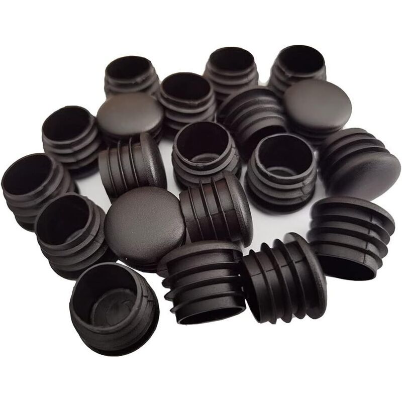 Schwarze Kunststoff-endkappen, 20er-packung, 25 Mm Außendurchmesser, Zum Schutz Von Möbelbeinen Und Rundrohren
