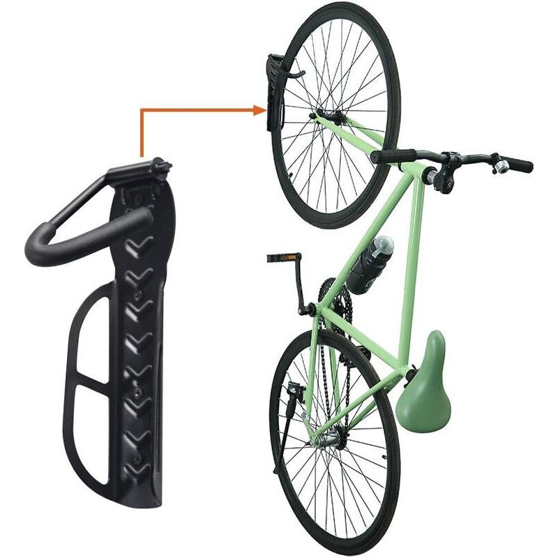Wandmontierter Fahrradständer, Massiver Stahl, 4 Haken, Max. Traglast 30 Kg, Einfache Montage Für Garage Oder Wohnung