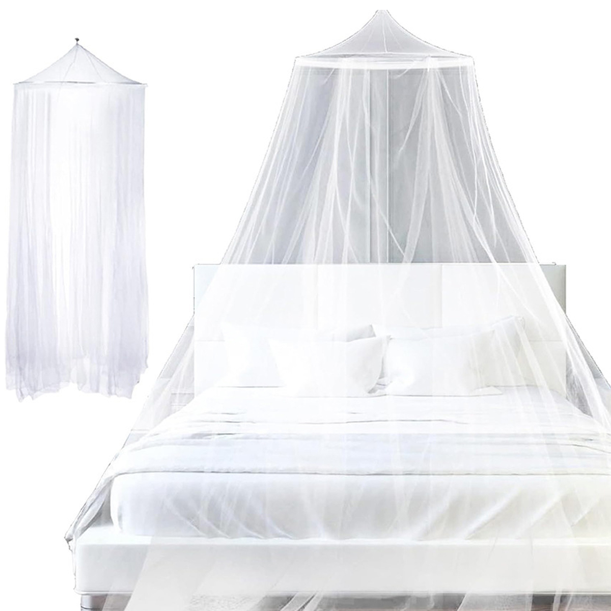Moskitonetz Aus Polyester Für Einzel- Und Doppelbetten. Höhe 270 Cm, Durchmesser 50 Cm. Waschbar Und Leicht. Für Den Innen- Und Außenbereich Geeignet.