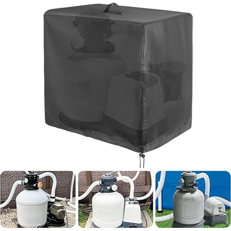 Schutzhülle Für Schwimmbadpumpe 84x61x86cm Hochdichtes Oxford-gewebe Wasserdicht Und Uv-beständig Wetterschutz