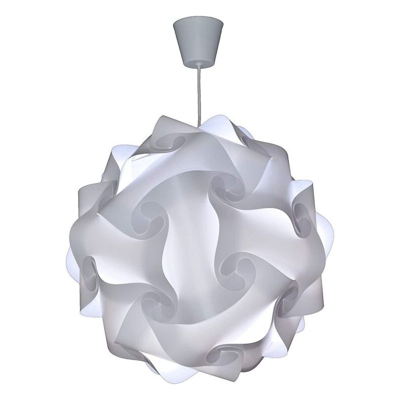 – Weiße Pendelleuchte Mit 30 Cm Durchmesser – Bruchsicherer Lampenschirm Aus Polypropylen – 60 Cm Langes, Verstellbares Kabel – Inklusive 12-w-led-leuchtmittel (e27)
