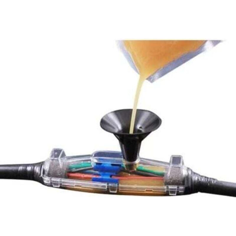 – Ip68-anschlussdose Für Niederspannungskabel Bis 1 Kv (rechts) – Abmessungen: 150 X 30 X 35 Mm – Komplettset Mit Harz Und Zubehör