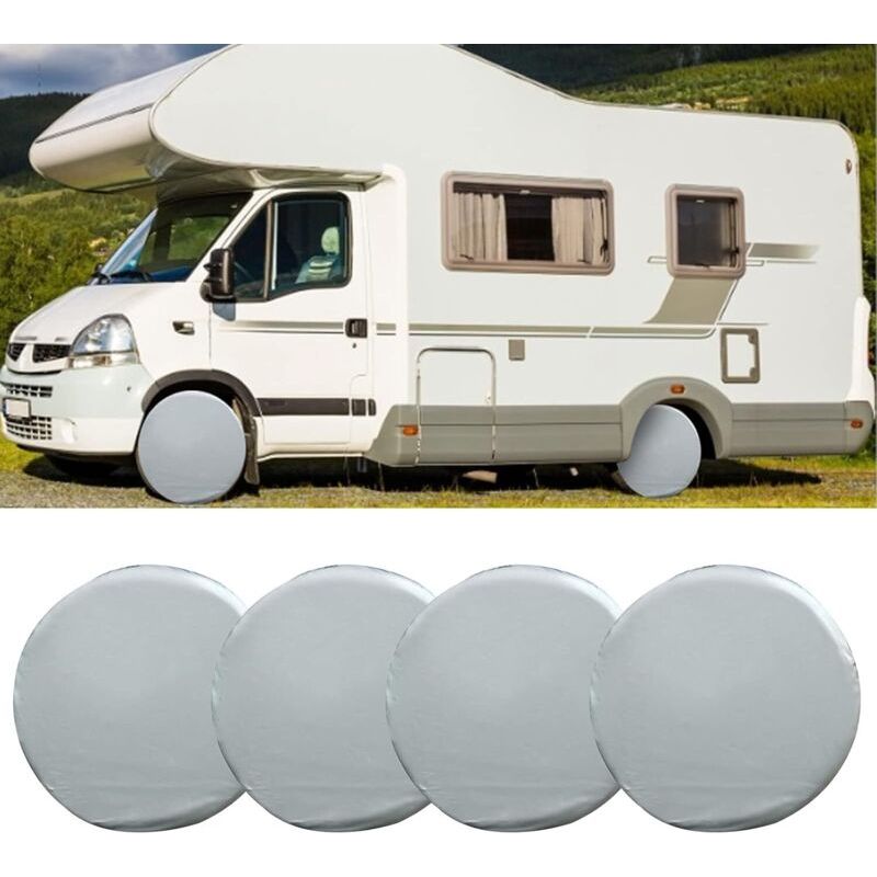 Set Mit 4 Wasserdichten Reifenschonern (27–29 Zoll) Aus Polyester Mit Baumwollfutter Für Anhänger, Wohnmobil, Auto Und Lkw