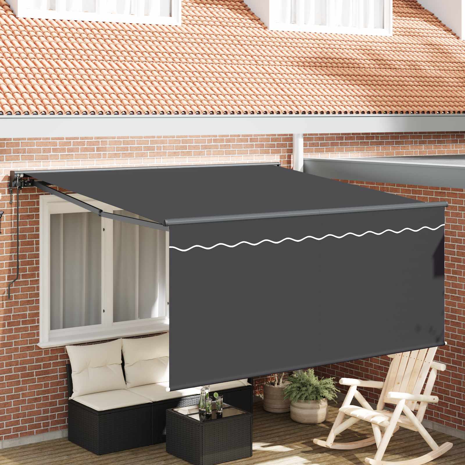Vidaxl Auvent Rétractable Anthracite 350 X 250 Cm