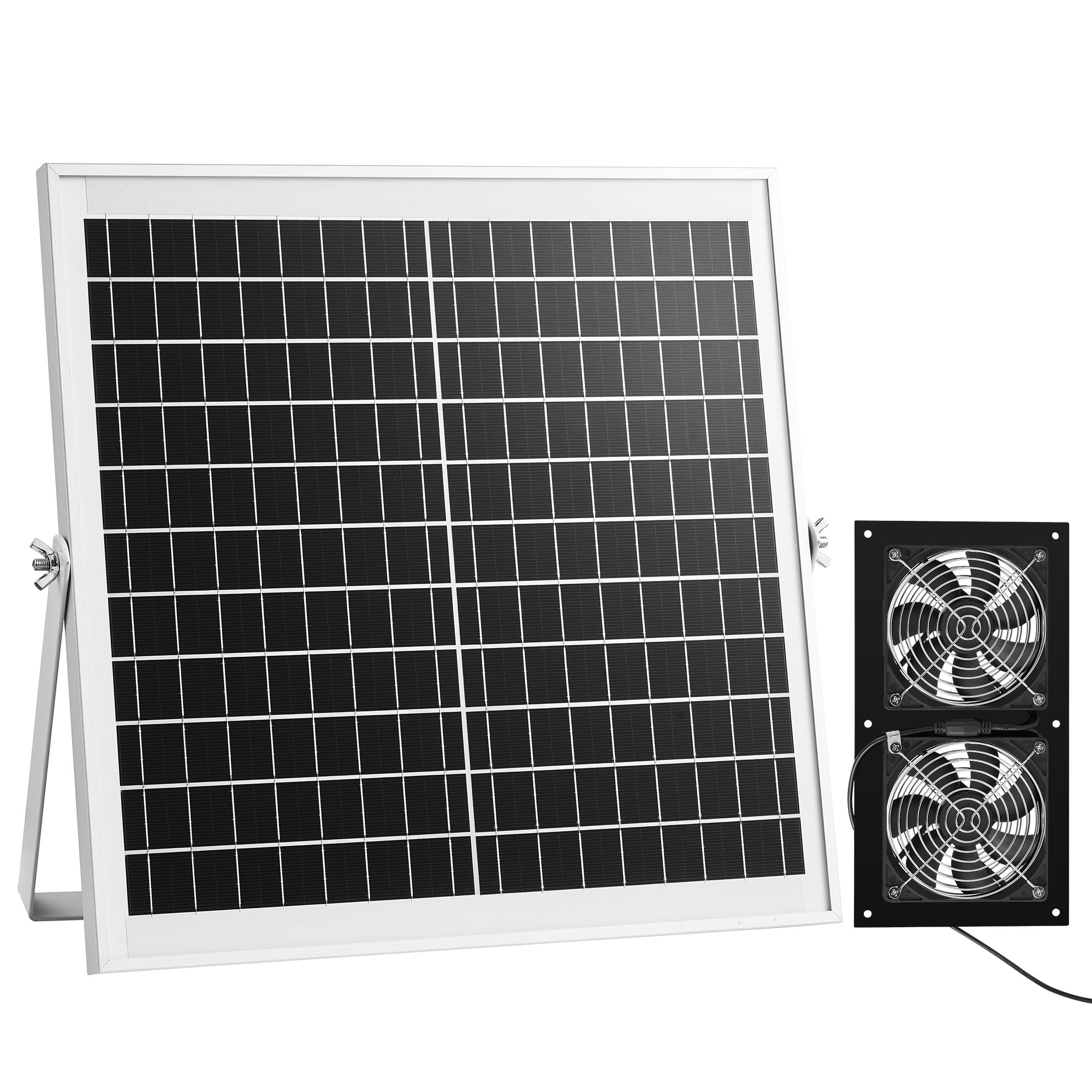 Mophorn 15w Solar-ventilator, 12v Solarpanel Mit Zwei Ventilatoren, Max. 2668 U/min Für 408 M³/h Luftstrom, 5 M/s Solarbetriebener Abluftventilator Für Kleine Hühnerställe Und Gewächshäuser