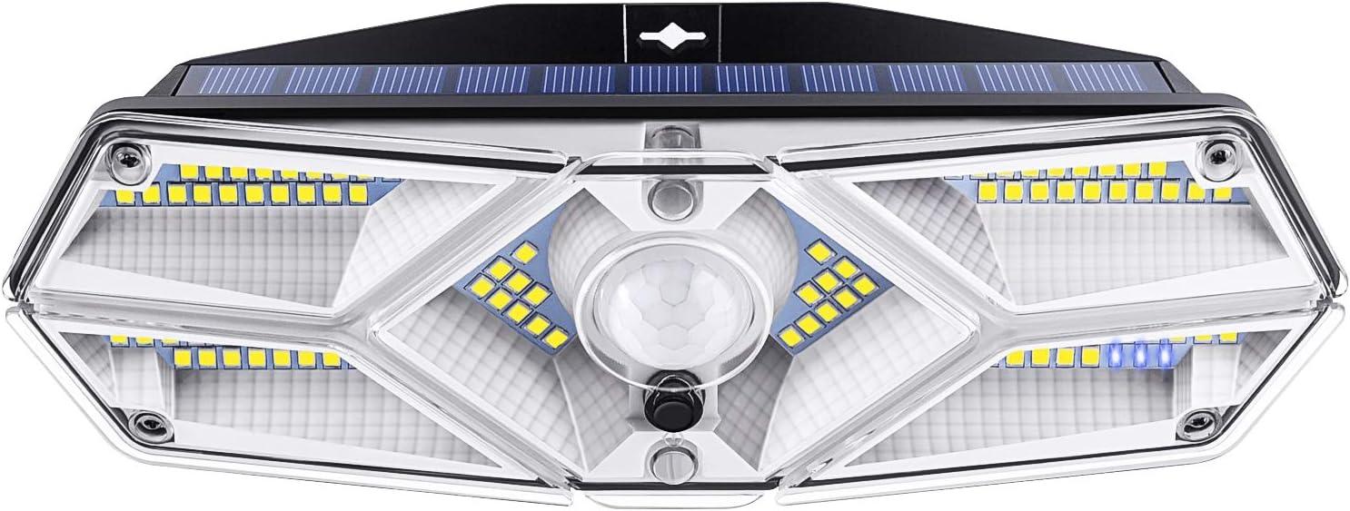 104 Led-solarleuchten Mit Bewegungsmelder, Wasserdichte Solar-sicherheitsleuchten Für Garten, Zaun, Terrasse, Hof, Einfahrt, Gehweg, Treppe, Kaltweiß