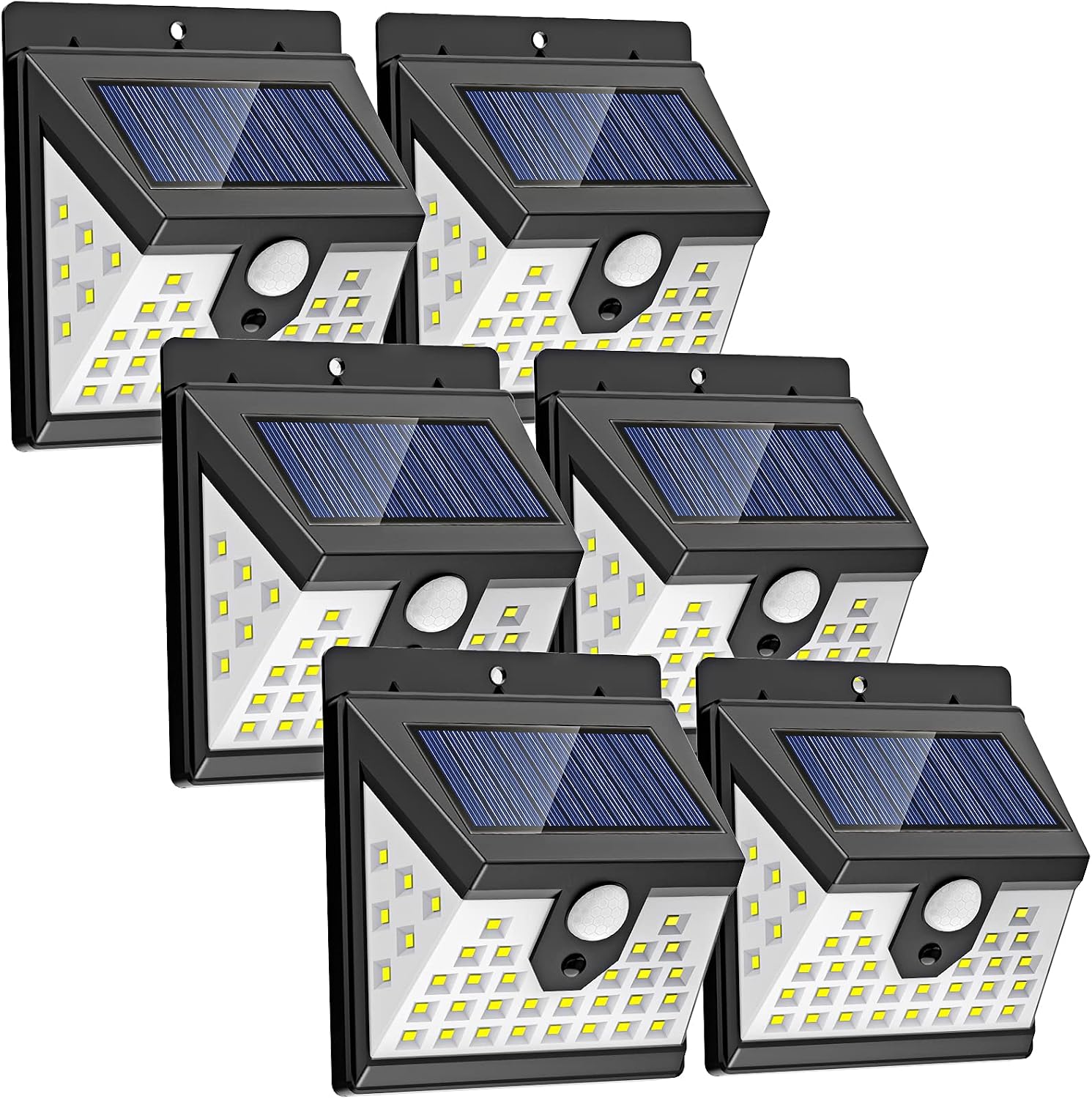 40 Led Solar-gartenleuchten Für Den Außenbereich, 270° Weitwinkel, Wasserdicht, Mit Bewegungsmelder, Solar-sicherheitsleuchten Für Tor, Hof, Garage, Einfahrt 【6er-pack/3 Modi】