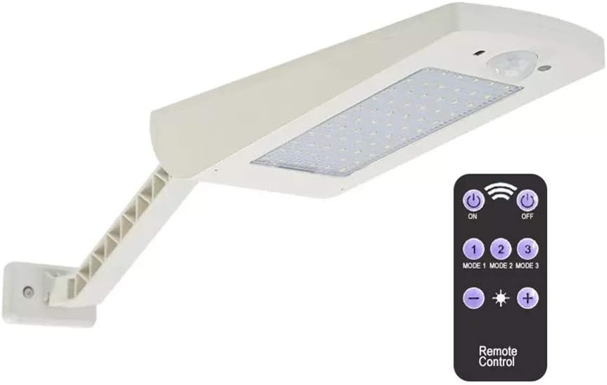 Ip65 Wasserdichte Solar-gartenleuchten Mit 66 Leds, Kabellosem Bewegungsmelder, Fernbedienung Und Weitwinkel-sicherheitsleuchten Für Hof, Garage, Terrasse, Einfahrt Und Wege, Weiß