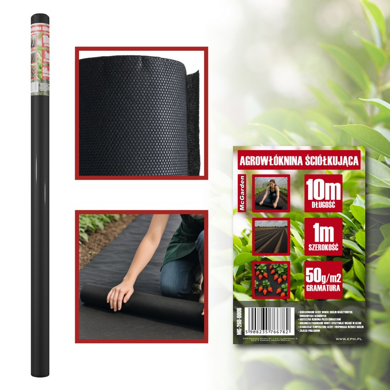Schwarzes Mulch-agrotextil 50 G 1 X 10 M - Mg-260-0006