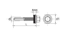 Impax Selbstbohrende Schraube Mit Epdm 12mm Ral7016 5,532mm - 2,0 Sto - 63524701632