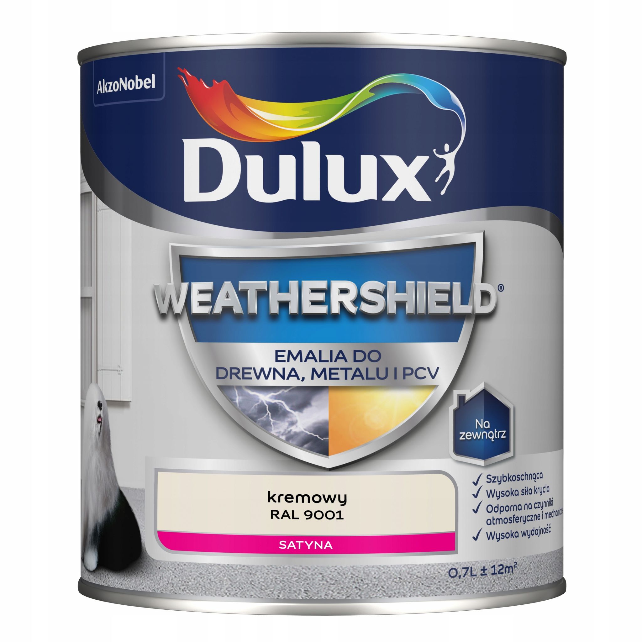 Dulux Weathershield Acryl-emaille Für Metall Und Holz, Creme, 0,7 L