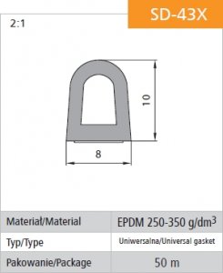 Selbstklebende Schwarze Dichtung Dgp 810 Mb - 50,0 Mb - Usz Sd-43x