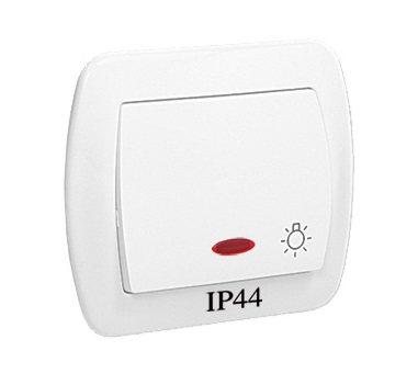 Akkordknopfbeleuchtung P/t Ip44 Mit Weißer Hintergrundbeleuchtung - E00001-19298