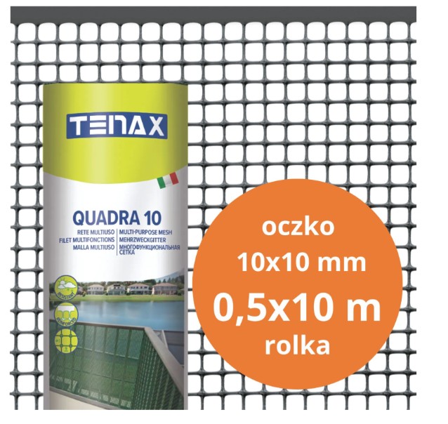 Pvc Quadra 10 Mesh Graphit 0,5m10mb Mesh 10mm - 10,0 Mb - S-b 01175g