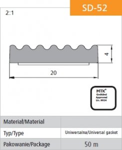 Selbstklebende Schwarze Dichtung Sd-52/4-0 Dgp 204 Mb - 50,0 Mb - Usz Sd-52