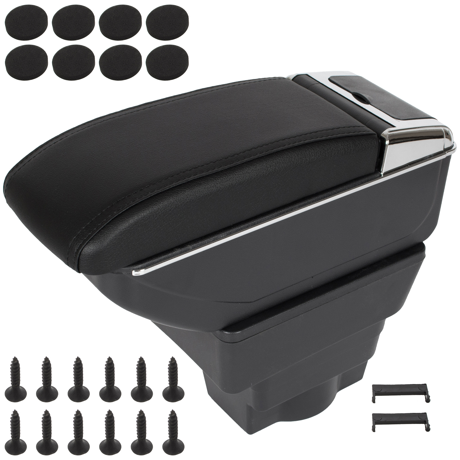 Opel Astra Iv J 09-18 Armlehne Mit Ablagefach, Schwarzes Kunstleder + Montagesatz