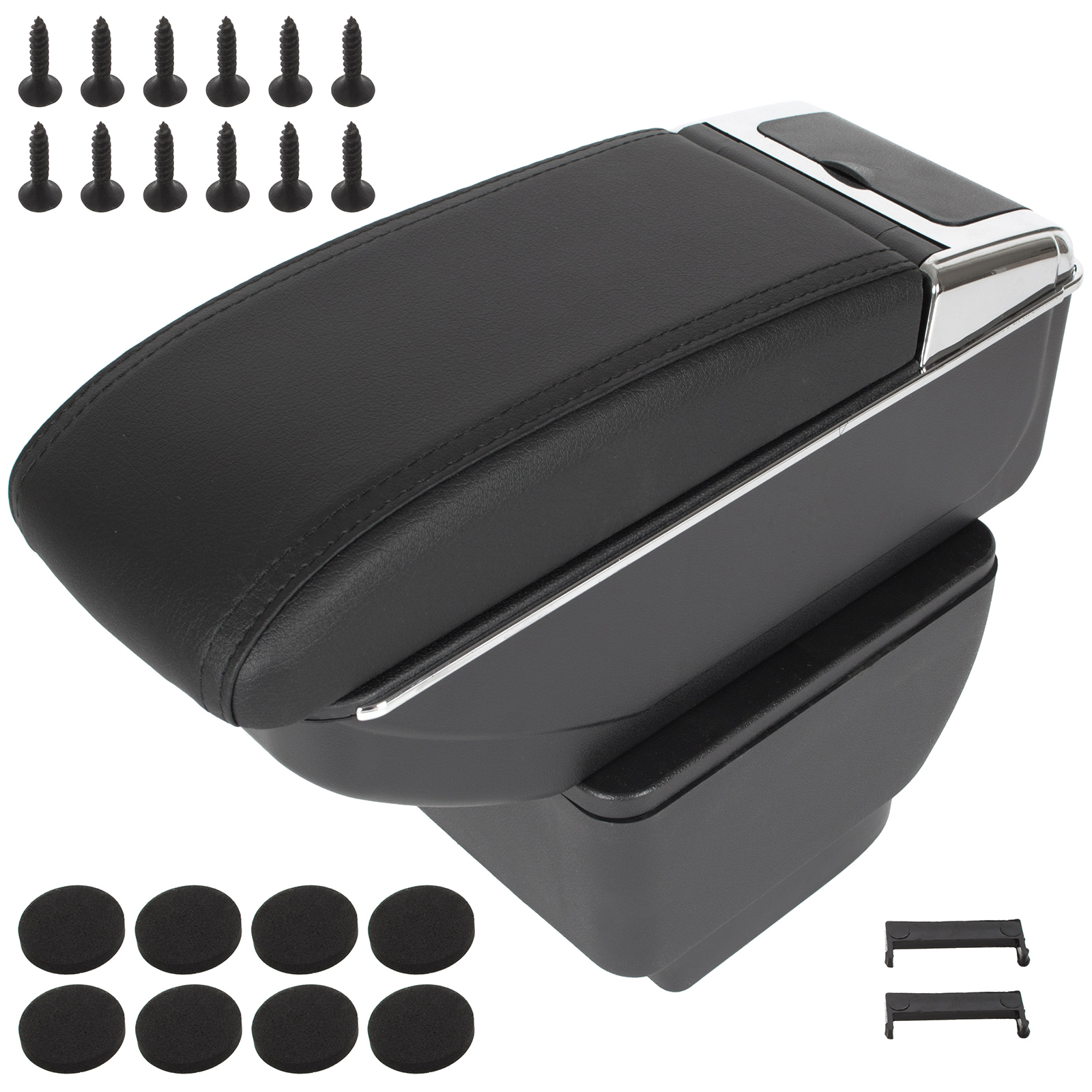Mazda 2 07-14 Armlehne Mit Ablagefach, Schwarzes Kunstleder + Montagesatz