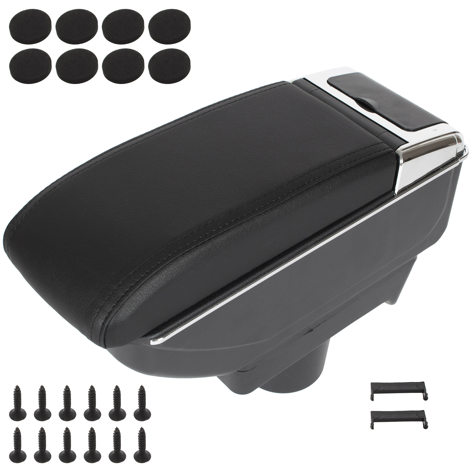 Opel Astra Iii H 04-14 Armlehne Mit Ablagefach, Schwarzes Kunstleder + Montagesatz