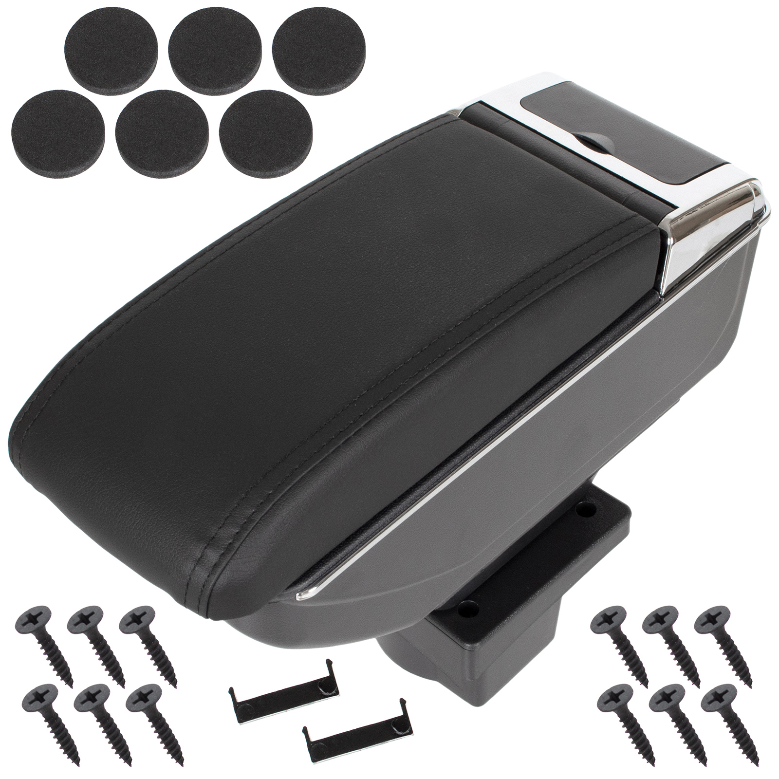 Skoda Octavia Ii 04-13 Armlehne Mit Ablagefach, Schwarzes Kunstleder + Montagesatz