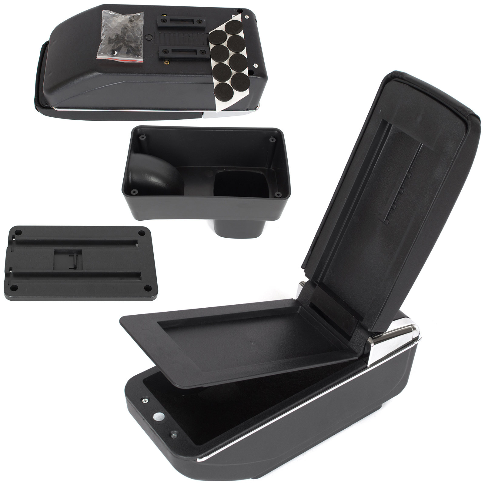 Suzuki Swift 04-18 Armlehne Mit Ablagefach, Schwarzes Kunstleder + Montagesatz