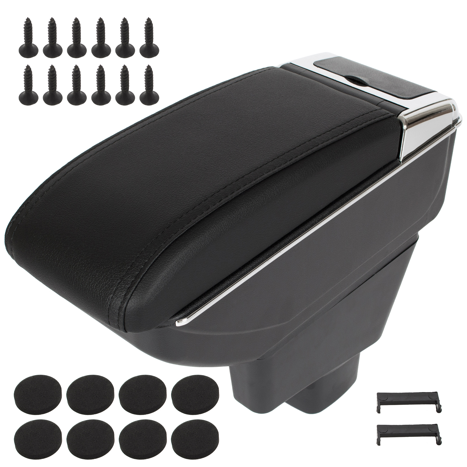 Suzuki Sx4 2006- Armlehne Mit Staufach, Schwarzes Kunstleder + Montagesatz