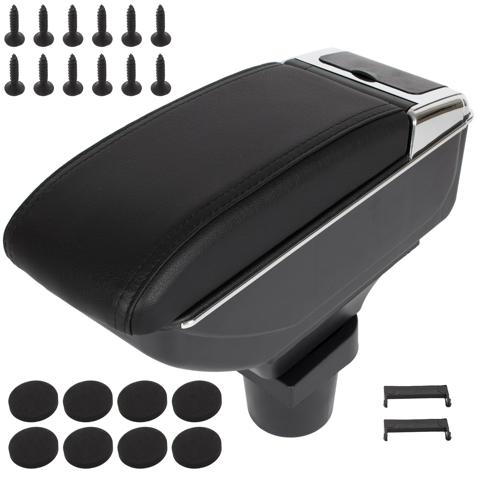 Toyota Yaris Ii 06-12 Armlehne Mit Ablagefach, Schwarzes Kunstleder + Montagesatz