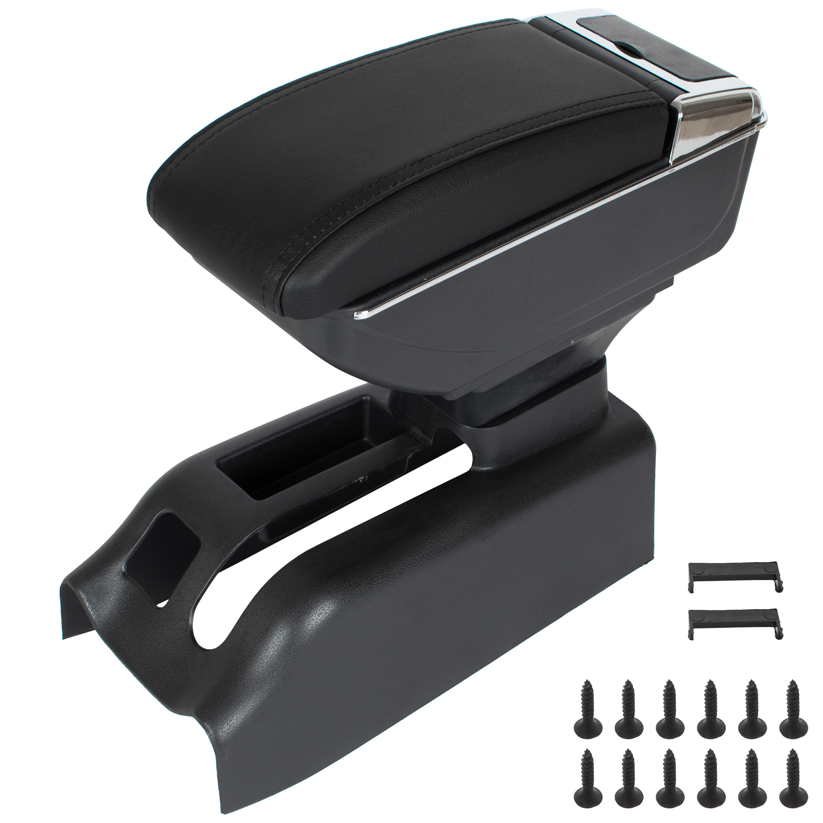 Vw Golf Iv 97-06 Armlehne Mit Ablagefach, Schwarzes Kunstleder + Montagesatz