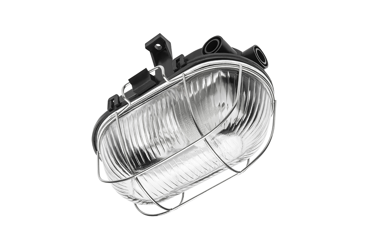 Sanguesa Kam E27 Ip54 40w Kanalleuchte Mit Schwarzem Gitter - V-kam060-10