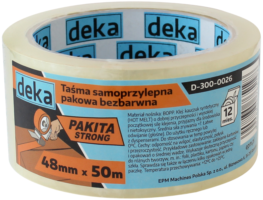 Starkes, Transparentes Verpackungsklebeband 48 Mm X 50 M - D-300-0026