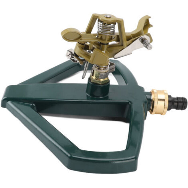Rosvola Arroseur Rotatif Pour Pelouse De Cour, Rotation À 360 Degrés, Couverture Réglable De Grande Surface, Jardin Automatique Jaune.