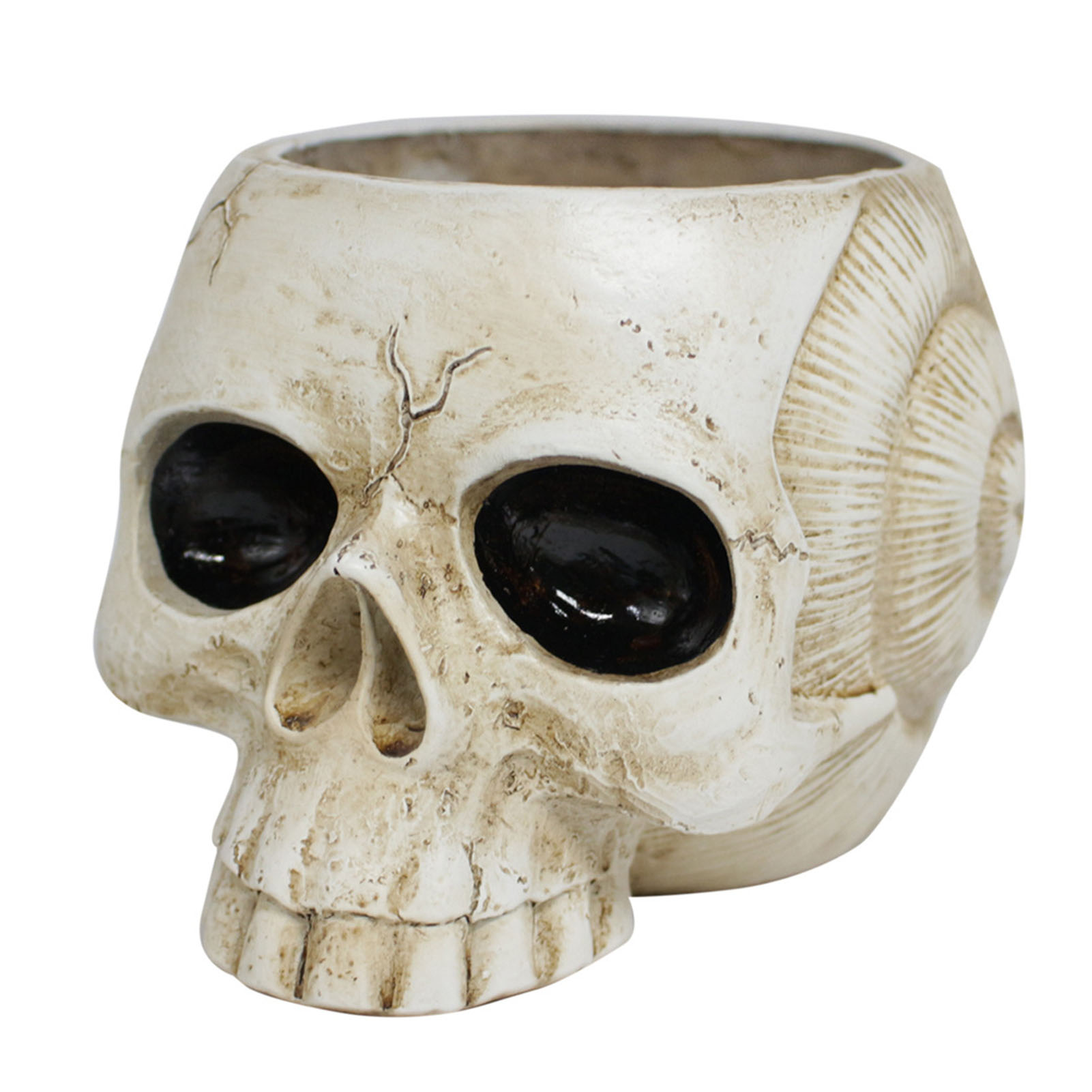 Blumentopf Aus Kunstharz In Form Eines Totenkopfes, Gotischer Ständer Für Sukkulenten, Dekorationsobjekt Für Zuhause Und Büro.