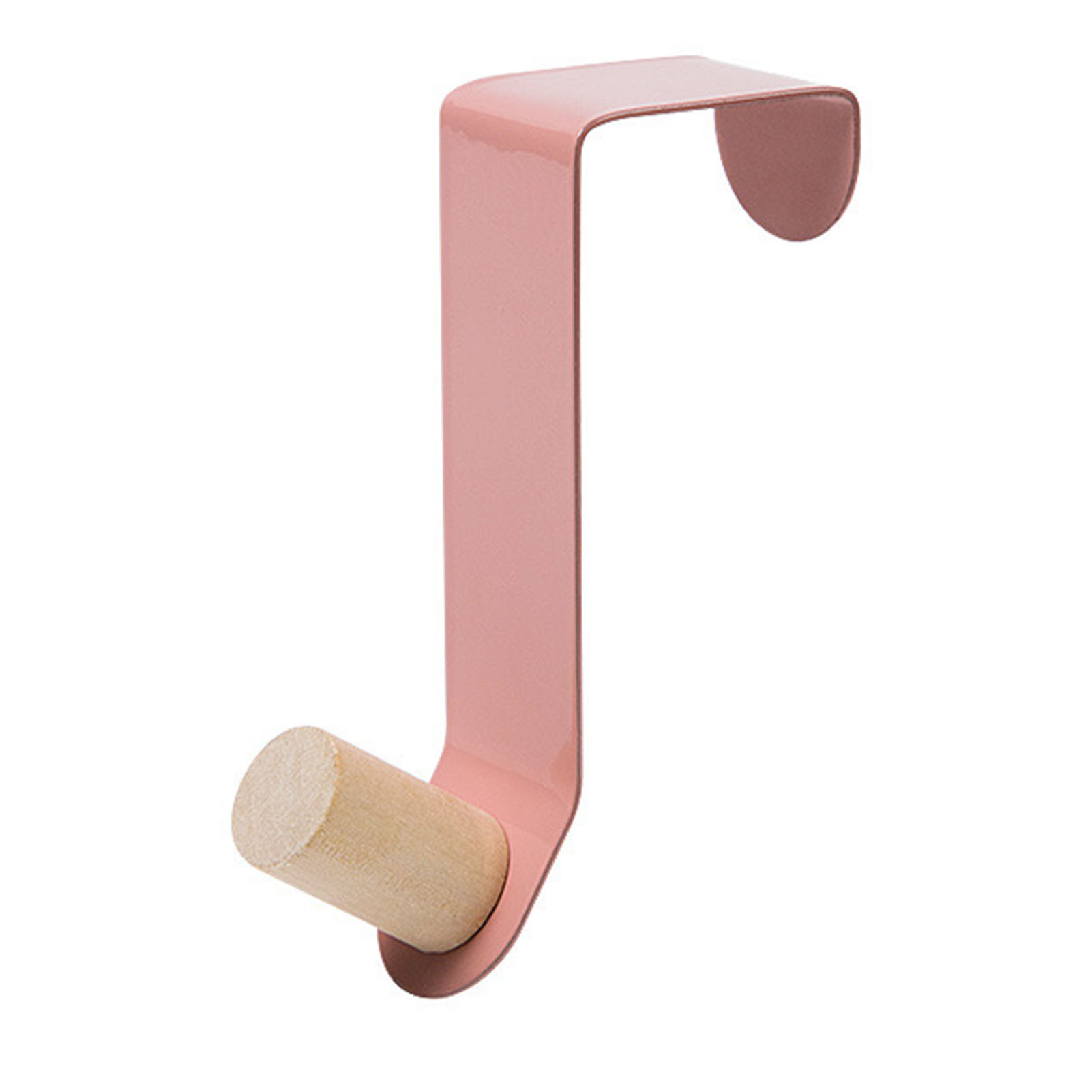 Türhaken, Hohe Tragfähigkeit, Platzsparend, Metallaufhänger Mit Holzhaken Für Mäntel, Hüte Und Taschen, Nordisch-rosa Farbe.