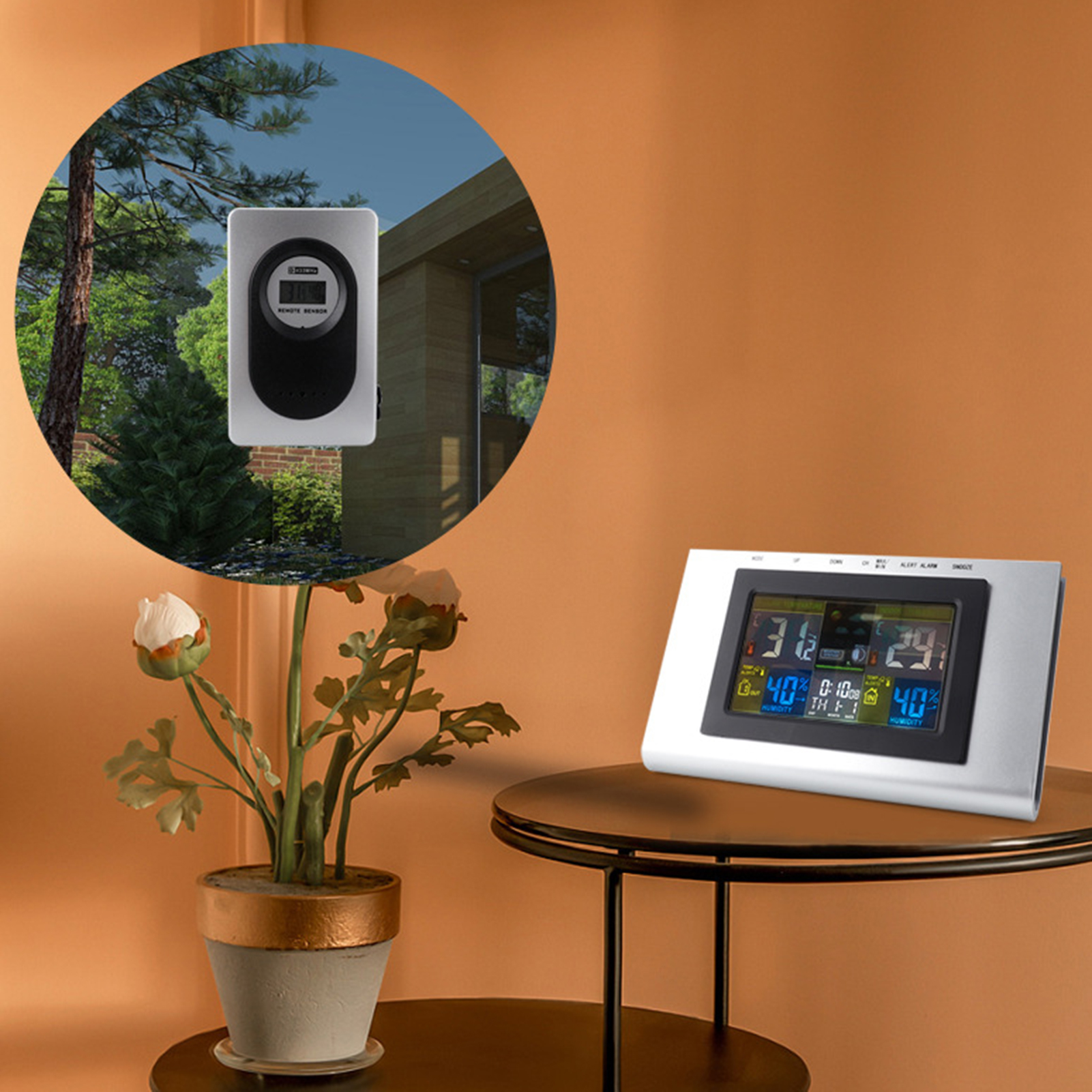 Digitales Thermometer-hygrometer Für Den Innen- Und Außenbereich, Wetterstation Mit Doppelanzeige Und Multifunktionsuhr Für Babyzimmer, Schlafzimmer, Küche Und Wohnzimmer.