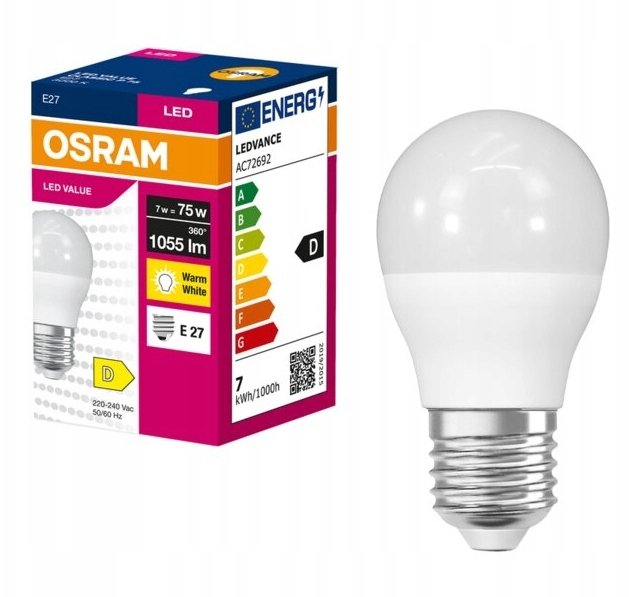 Lampe Eko-light Value Classic E27 P 40 4.9 W 470 Lm