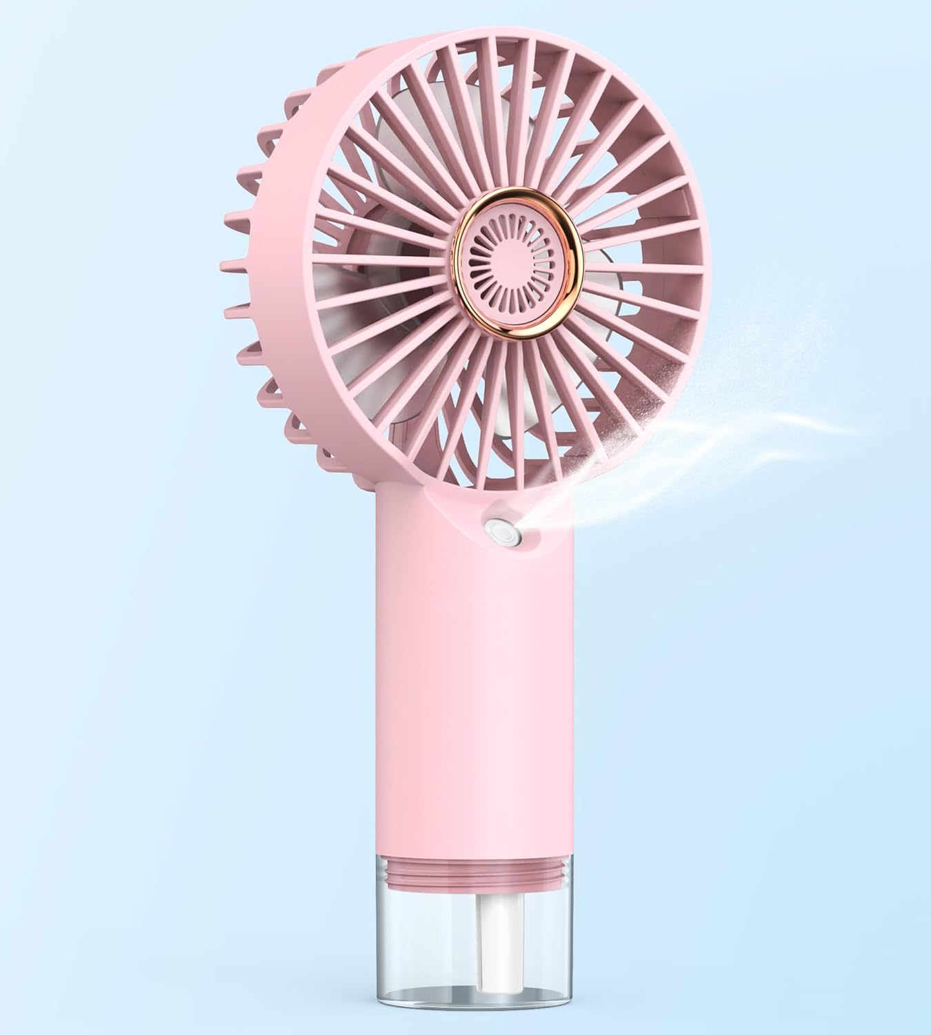 Tragbarer Sprühventilator, Leiser Mini-handventilator Für Den Schreibtisch, 3-stufiger, Wiederaufladbarer Usb-taschenventilator Für Zuhause, Büro Und Reisen (pink)