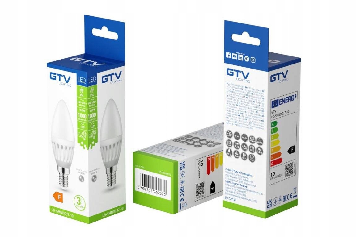 Lampe Gtv C37 Ceramic 10w 1000lm