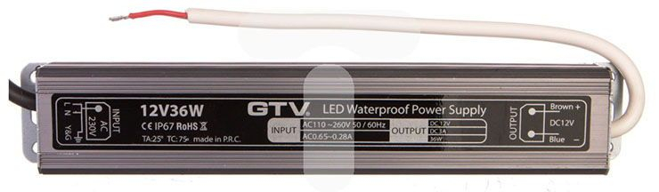 Led Transformator Gtv Ld-wza36w-nw 36w Ip67 Wasserdicht