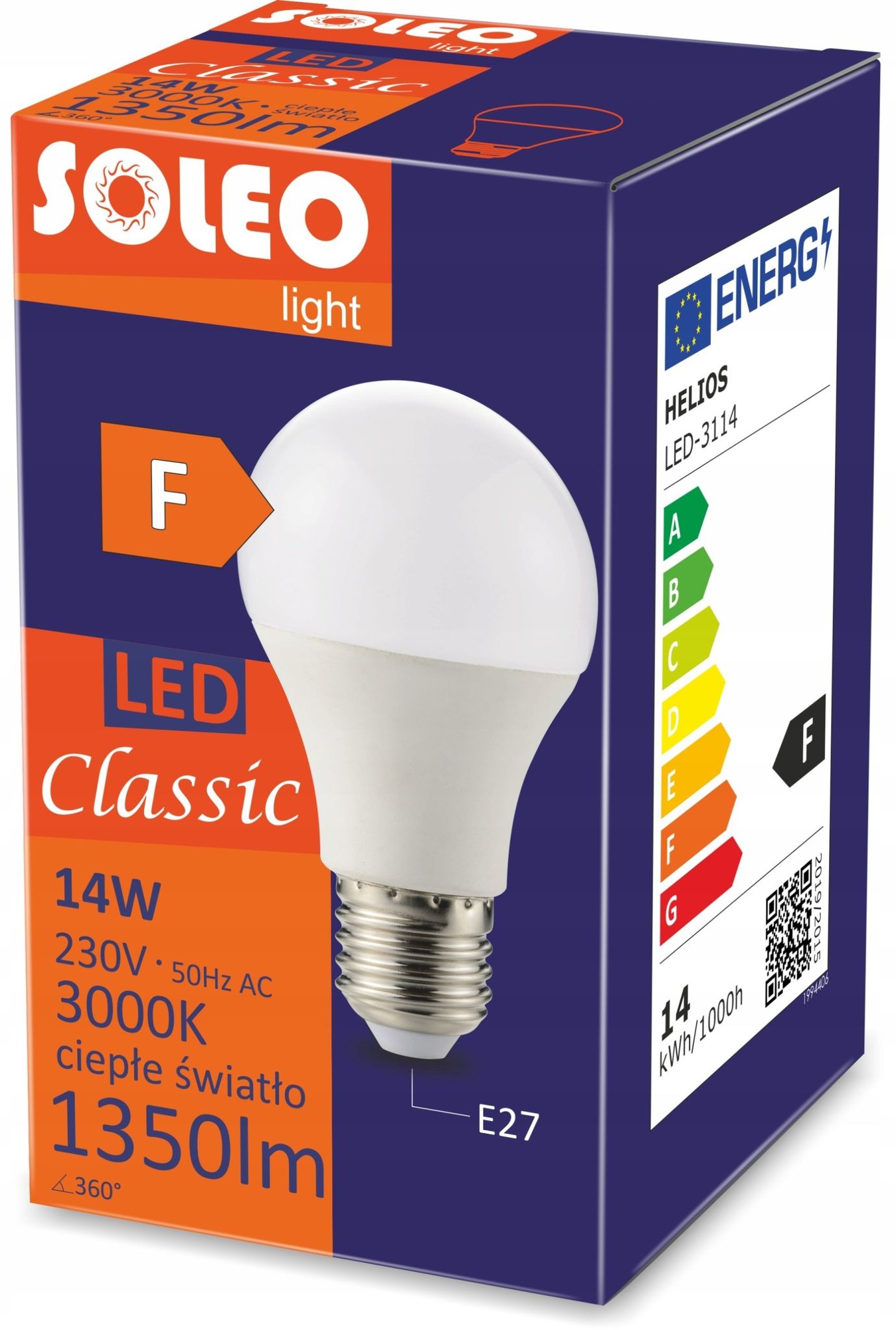 Lampe Helios E27 A60 14w 1350lm