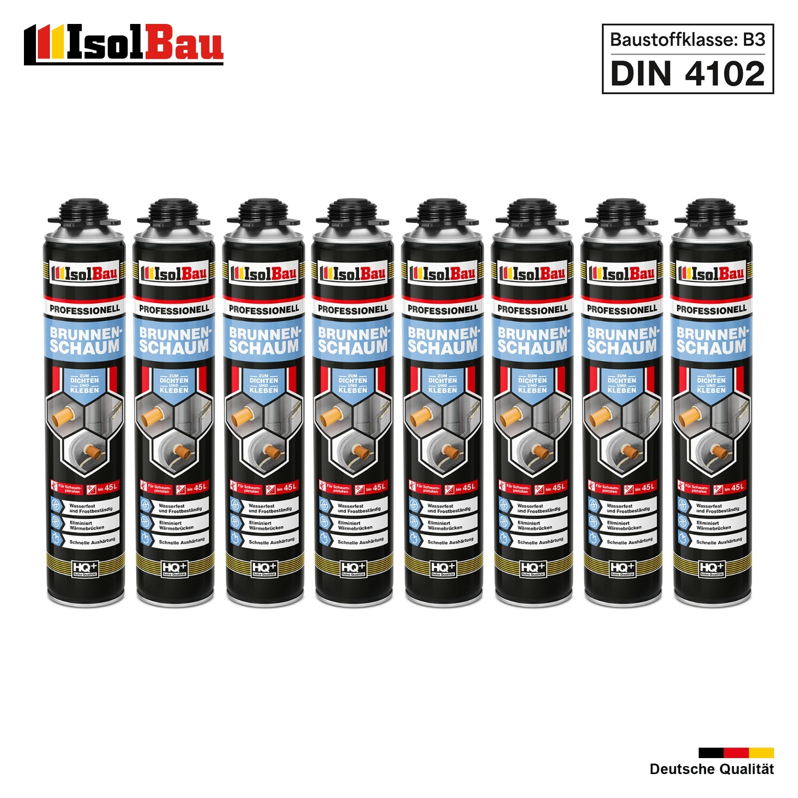 Brunnenschaum 8 X 750ml Bauschaum Pistolenschaum Montageschaum Isolbau
