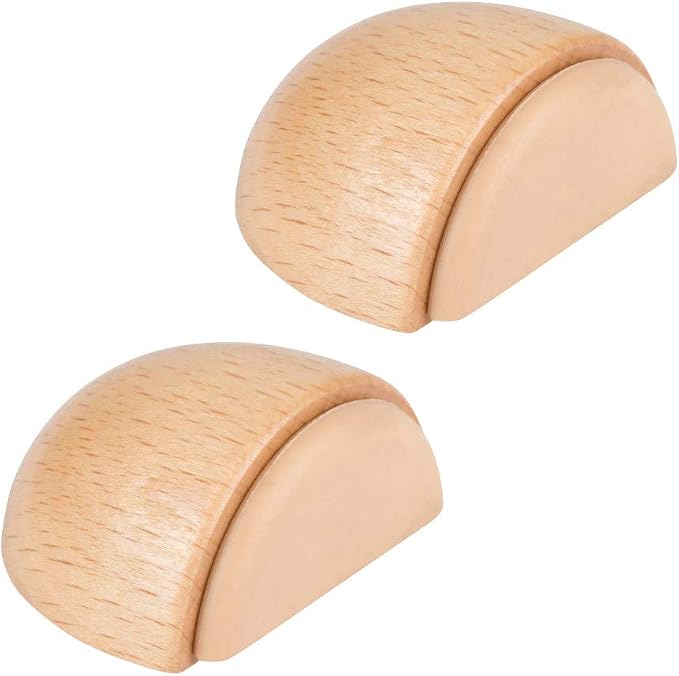 Selbstklebender Türstopper Aus Holz – 2 Stück – Bodentürstopper – Bodentürblock – Zum Aufkleben – Buchenoptik