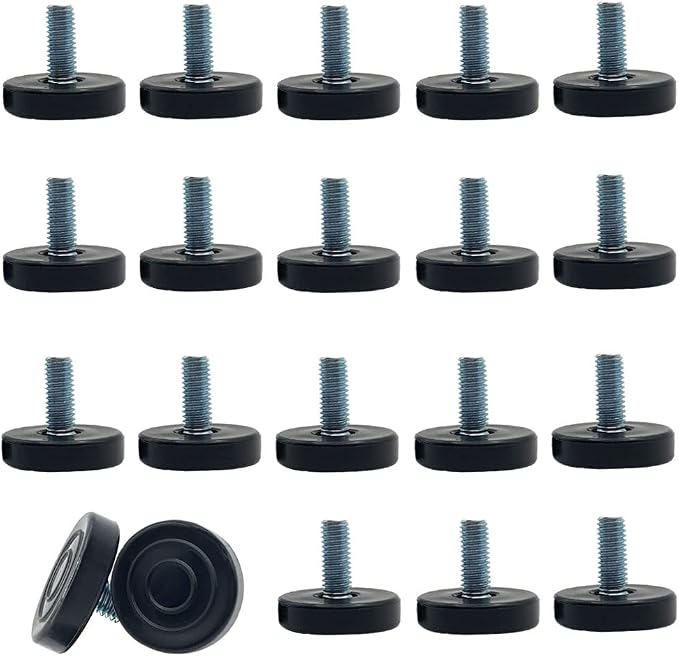 20-teiliges Set Verstellbarer Möbelfüße, Verstellbare Möbelfüße, Möbelgleiter, Runde Möbelbeine, Nivellierfüße, Kunststoff-möbelfüße, Verstellbare Tischbeine