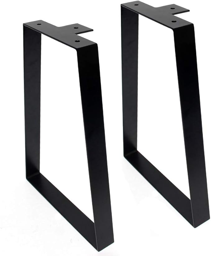 Schwarze, Trapezförmige Tischbeine Für Metallmöbel, Aus Robustem Eisen Im Modernen Industriedesign, Geeignet Für Couchtische, Moderne Schreibtische, Nachttische Und Bänke (40 Cm).