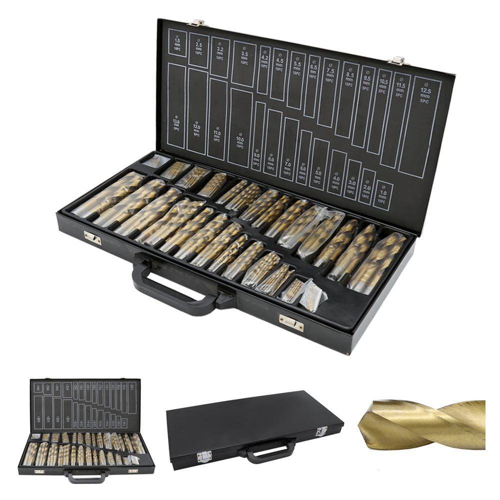 Jiubiaz Bohrer Set 230 Tlg Hss Spiralbohrer Metallbohrer Holzbohrer Mit Tin Beschichtung Und Sortiertem Koffer Für Werkstatt In Sortierbox