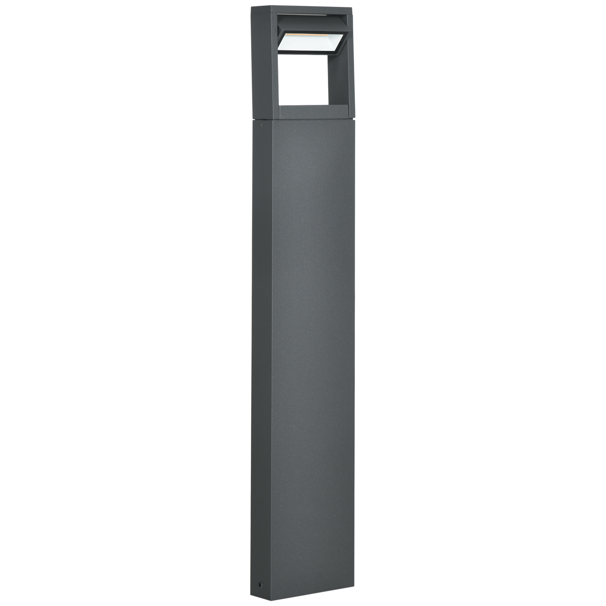 Gartenlampe, Wegleuchte, Gartenleuchte Mit Warmweißem Led Licht, Pollerleuchte Mit Verstellbarem Neigungswinkel, Ip65 Wasserdicht, Alu, Für Außen, Dunkelgrau