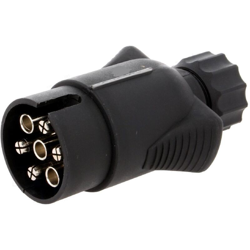 7-poliger Anhängerstecker (männlich), 12 V Dc, Für 10-mm-kabel – Vernickelt